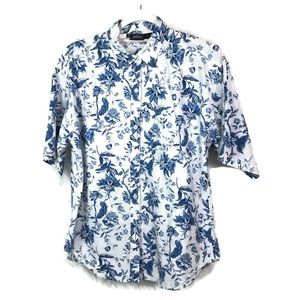 Woolrich button up short sleeve floral print t M